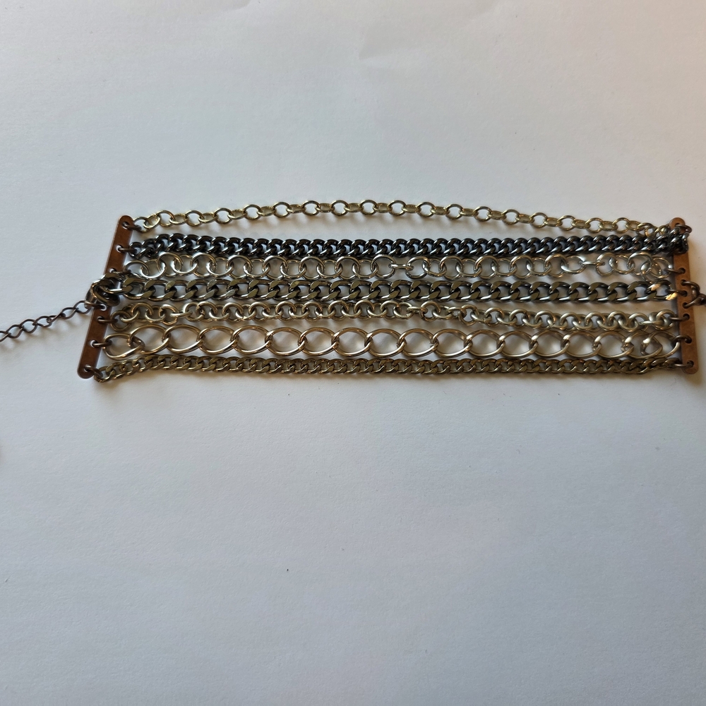 Caroll Paris Silver and Gold Multi-Chain Bracelet - Like-new Condition!